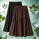 Ice-sensing comfortable skirt for summer thin and versatile large size 2025 new high-waisted slim casual midi skirt