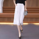 White ice silk wide-leg pants for women in seven-quarter summer 2025 thin loose chiffon skirt pants swing pants high waist droop casual pants