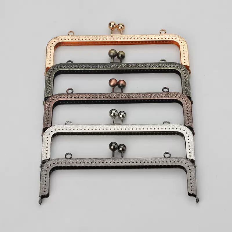 钱包箱包手袋提配件20.5cm方形弧形压花反拍珠车件金属塑料口金- Taobao