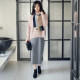 Yu Qingyan 2025 autumn and winter pocket skirt low waist rear slit wool skirt straight one-step skirt literary long skirt