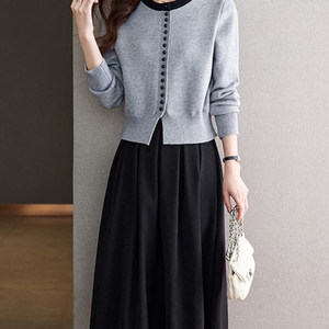 
Mom Fashion Little Flavor Cardigan Women Spring and Autumn 2025 Women's Small Jacket Slim Fashionable Skirt Set