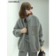 COCOBELLA fashionable stand collar grain velvet casual short coat warm plush jacket SC33