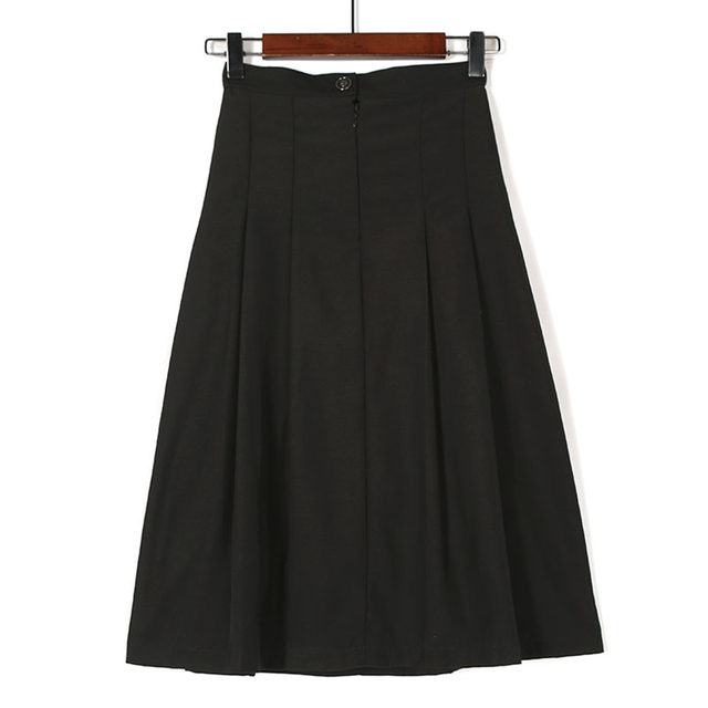 Solid color slim temperament high waist A-line long skirt for girls pleated skirts for spring clothes new parent-child skirt casual skirts
