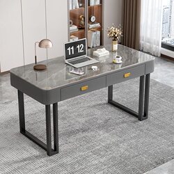 Fertile Zone Tempered Glass Computer Desk Desktop Gaming Table Desk Dressing Table Integrated Office Desk and Chair Set