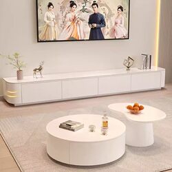 Yangman Tv Cabinet, Floor-Standing, for Small Households, Coffee Table, Tv Cabinet for Living Room, 25 New Models, High-End Solid Wood Tv Cabinet