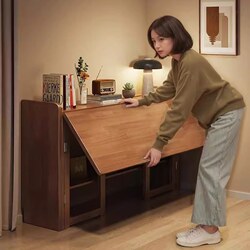 Yangman Solid Wood Folding Desk Student Home Computer Desk Bedroom Living Room Study Small Table Simple Work Desk