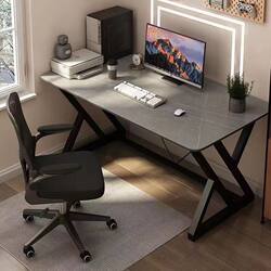 Qinhui Thickened Rock Slab Computer Desk, Simple Modern Study Desk for Home Use, Small Apartment Office Desk, Bedroom Gaming Desk