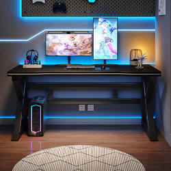 Leopard Beauty Carbon Fiber Gaming Desk Desktop Computer Desk Bedroom Home Office Desk Small Simple Table Internet Celebrity Streamer