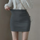 Gray hip-covered short skirt for women in spring and summer 2025 high waist slim tight sexy OL professional skirt elastic one-step skirt