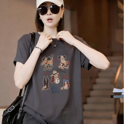 High-End Luxury Custom Women's Fashion Right-Shoulder Short-Sleeve 2026 Summer New Stylish Chic Printed T-Shirt Top