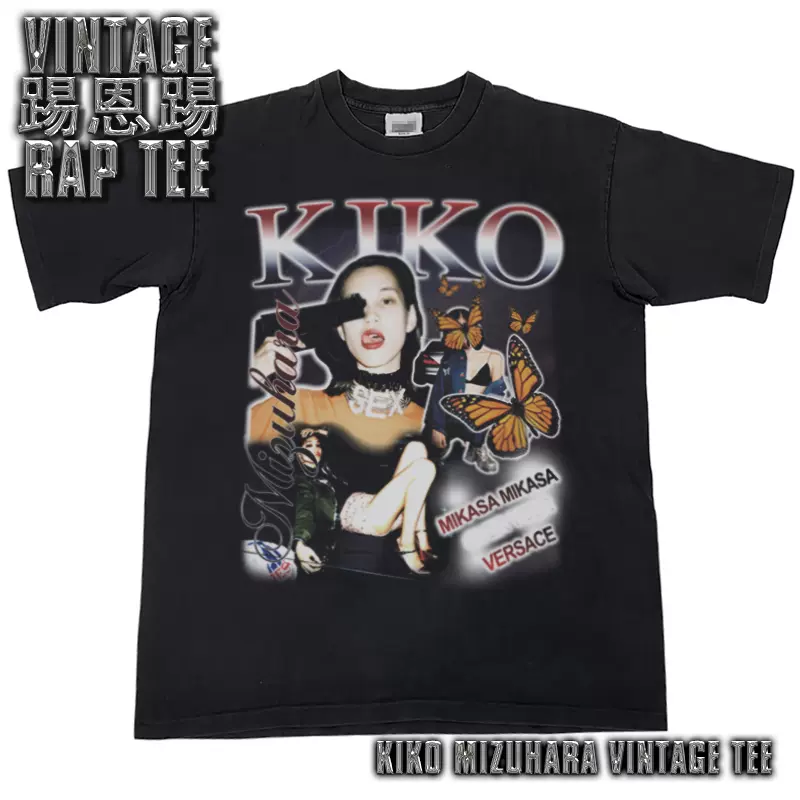 踢恩踢Vintage KIKO 4 水原希子圆领复古短袖街头卫衣嘻哈长袖T恤-Taobao