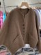 24 new autumn and winter new double-sided cashmere coat short women's versatile wool woolen bat sleeve coat with a small fragrance style