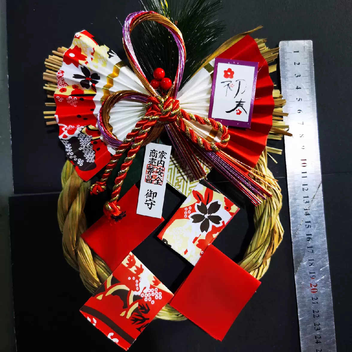 日本正月饰新年用品稻草环茅草圈料理店拉面馆客厅玄关挂