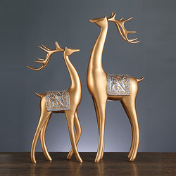 Creative Light Luxury Home Decor Deer Figurine for Living Room, Entrance, Tv Cabinet, Study, Fortune and Prosperity, Wealth-Attracting Deer, Desktop Decoration