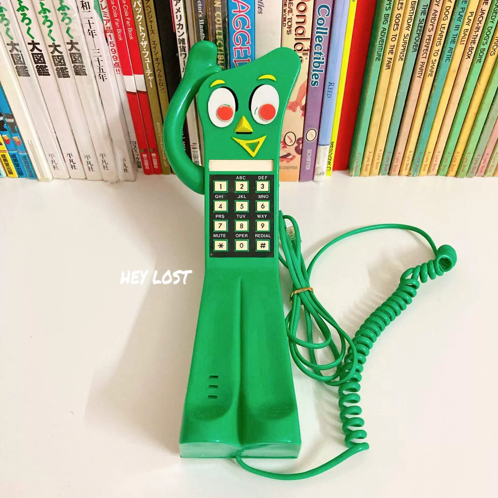 美式复古正版冈比gumby小绿人电话机摆件1985年稀有绝版中古收藏-Taobao