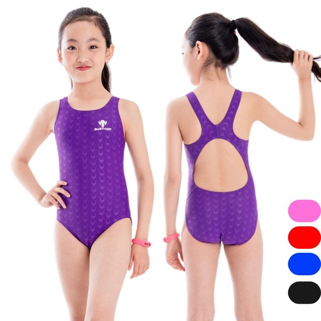 Children's swimsuit girls one-piece professional training competition triangle for older children 6 years old racing and fucking little girls swimsuit