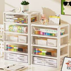 Desktop Storage Box Drawer-Type Office Pen Holder Box Stationery Cosmetics Storage Box Organizer Multi-Layer Storage Rack Cabinet