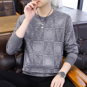 
Men's round neck long-sleeved T-shirt sweatshirt underwear base shirt men's clothing 2025 spring and autumn new casual T-shirt autumn clothes