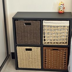 Grid Cabinet Storage Basket, Home Woven Storage Box for Snacks, Toys, Miscellaneous Items, Clothing Organization and Storage Box
