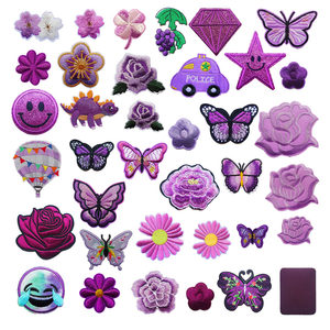 
Dark and light purple patch stickers, self-adhesive clothing and pants, seam-free back tape stickers, down jacket repair hole embroidery stickers