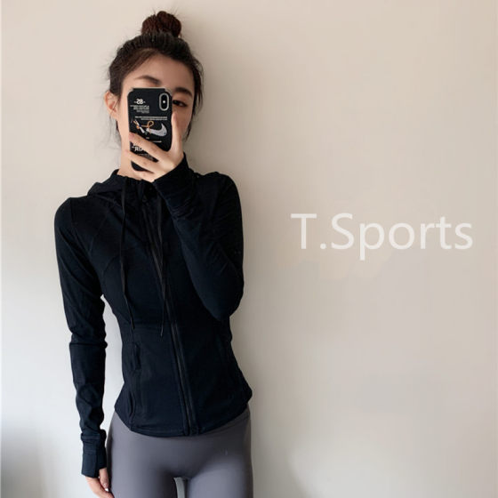 Gaopin! Professional yoga jacket female long -sleeved running sports hoodie connecting junction spring and summer fast dry fitness clothing girl
