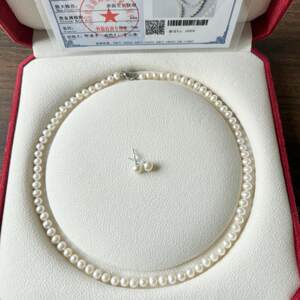 Genuine natural freshwater pearl necklace clavicle sends mother girlfriend 5-6-7-8 near round and strong light Xiaomi chain gift
