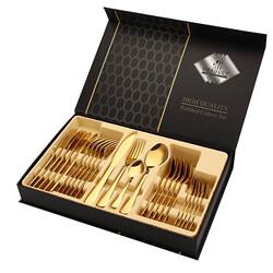 Stainless Steel Cutlery 24-Piece Set with Four Main Pieces: Steak Knife, Fork, Spoon, Direct Supply from the Manufacturer, Gift Box Set, Cutlery Set