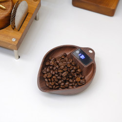Coffee Bean Weighing Tray, Italian Hand-Brewed Coffee Machine, Walnut Wood Grain Coffee Equipment, Coffee Powder Precision Electronic Scale