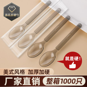 
High-end disposable spoons, individually packaged fruit scoops, packaged takeaway commercial long-handled bibimbap spoons