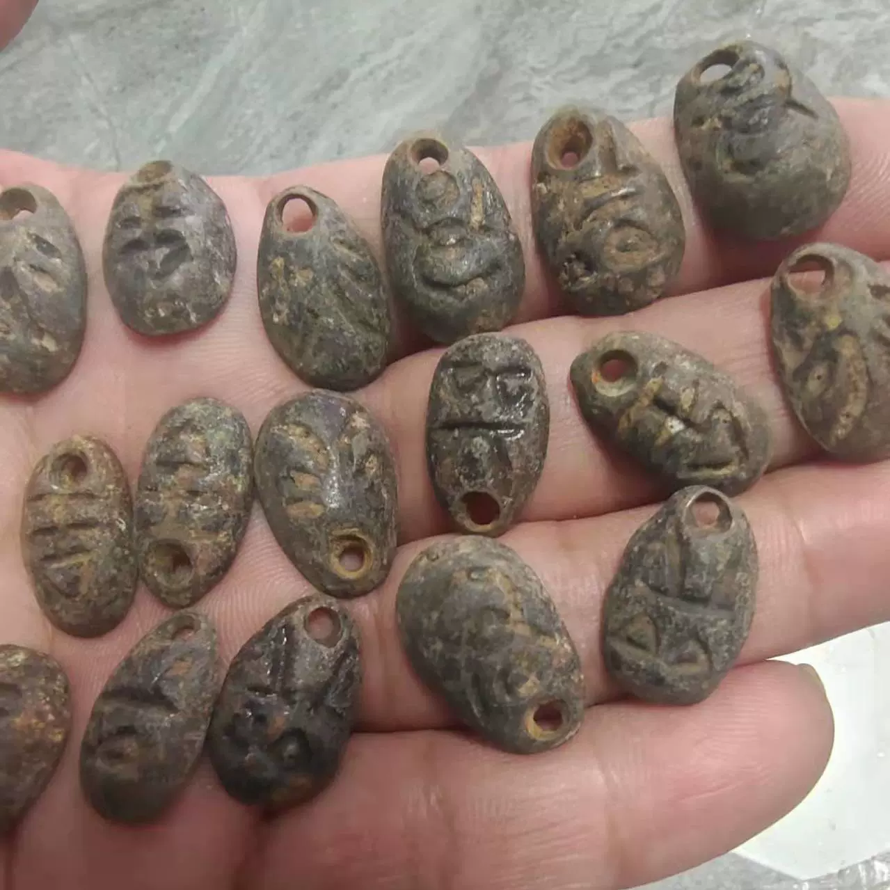 山鬼雷霆背八卦清代花邊壓勝錢花錢龍鳳花邊花色隨機發