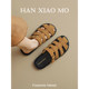 Roman woven half-slippers for women flat sole wear summer hollowed-out pig cage shoes lazy sandals large size 4143
