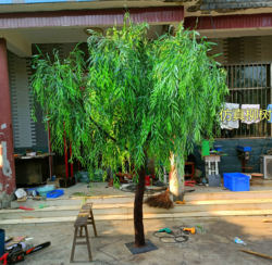 Simulated Tree, Fake Tree, Large Tree, Willow Tree, Hanging Willow, Willow, Indoor Large Plant Decoration, Living Room, Hotel, Artificial Green Plant