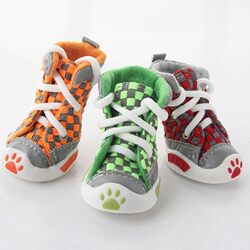 Dog Shoes Teddy Bichon Soft-Soled Shoes for Small Dogs and Puppies, Anti-Slip Breathable Shoes, Set of 4 Summer Pet Shoes