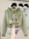 Hooded short sweatshirt for women in spring and autumn 2025 new loose and fashionable fashionable cartoon embroidered small top
