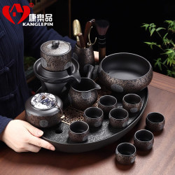 Kangle Tea Set 2025 New Model Tea Supplies Purple Clay Tea Tray Living Room Office Rotating Teapot Complete Set