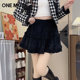 one more black puffy short skirt for women 2025 new spring and summer skirt hot girl pure pleated skirt Y