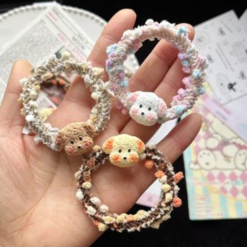 
Cartoon puppy hair rope cute hair loop couple head rope