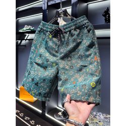 Men's high-end jacquard outer wear casual shorts