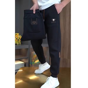 
Spring and Autumn Slim Fit Trousers Black Leg Pants Men's Spring and Autumn 2024 New Embroidered Casual Pants Men's Sports Pants