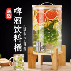 Special Glass Bottle for Soaking Alcohol, Glass Container, Glass Sealed Brewing Jar, Beer, Juice, Cola Beverage Barrel with Tap