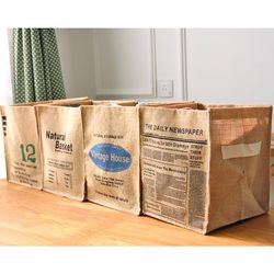 Foldable Jute Storage Box, Miscellaneous Items and Underwear Sorting Basket, Square Japanese-Style Fabric Storage Box, Single Piece