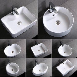 Countertop Washbasin Bathroom Square Washbasin Balcony Size Countertop Basin Household Ceramic Art Basin