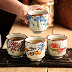 Tea Cup for Drinking Tea, Personal Ceramic Cup for Home Use, Underglaze Colored Water Cup, Japanese-Style Master Cup, Wine Cup, Tea Set