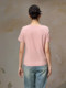 Yizhi Manor 2025 summer new pink loose short short sleeve T-shirt base shirt embroidered women's top 2251501