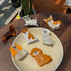 Original Design Niche New Style Puppy Fun Acetate Claw Clip Teddy Hair Clip Cartoon Animal Back of the Head Shark Clip