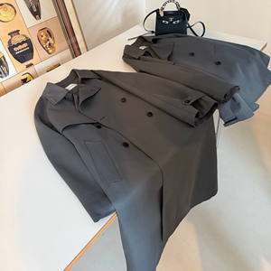 
muzi 'Wrinkle Coat' Anti-Wrinkle Series Short/Long Classic Silhouette High-end Thick Trench Coat