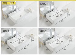 Ceramic Countertop Basin Bathroom Washbasin Square Basin Hotel Home Basin