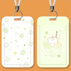 Green Apple Lucky Rabbit Cute Campus Card Holder Student Slide Card Cover Id Card Meal Card Protector