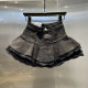Lace lace spliced ​​high-waisted slim denim skirt 2024 autumn and winter new fashionable versatile fluffy cake skirt
