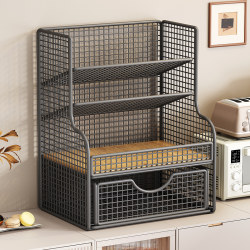 Desktop Storage Rack Drawer-Type Storage Rack Kitchen Bar Table Cabinet Coffee Tea Bag Metal Cup Holder Storage Box